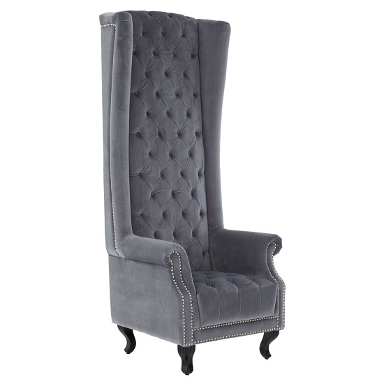 Read more about Trento tall upholstered velvet porter chair in grey